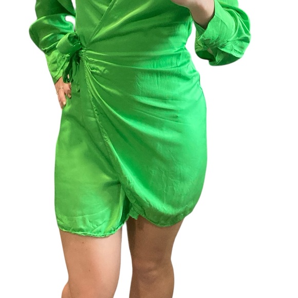 H&M Satin Mini Wrap Dress - Picture 1 of 6